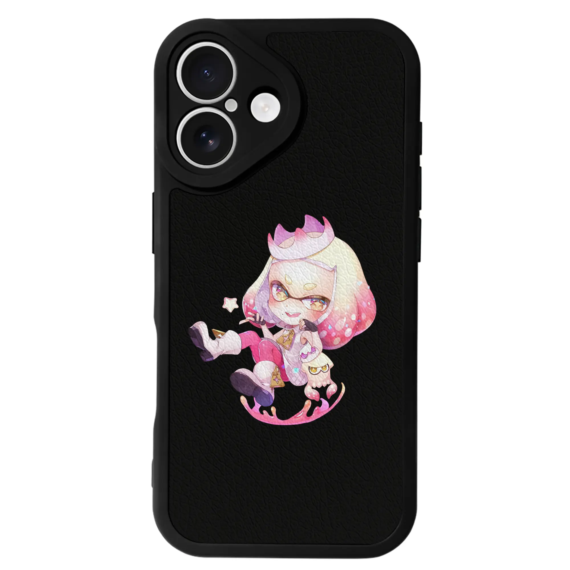 スプラトゥーン グッズ,ヒメ - IPhone 16シリーズ対応 ・ シリコンスマホケース ・ レザー調 ・ 高精度フィット ・ 耐衝撃 ・ ワイヤレス充電対応 ・ 精密カット